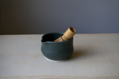 forest green matcha bowl