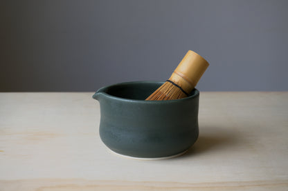 forest green matcha bowl