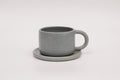 steel blue mug and side plate / saucer set