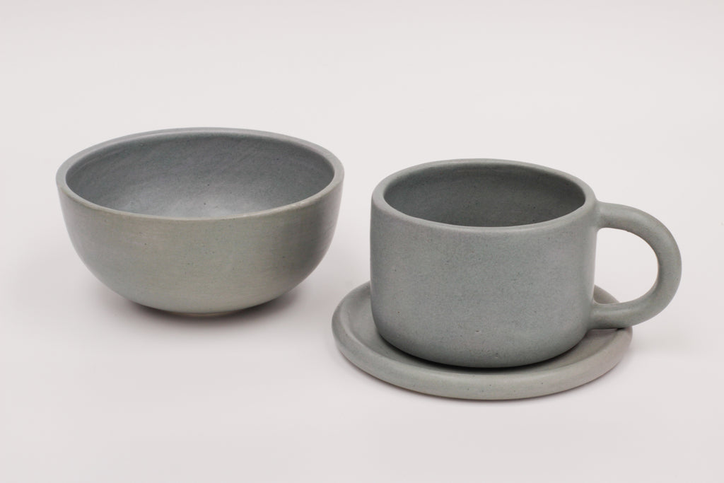 steel blue breakfast bowl